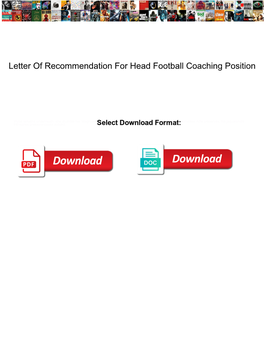 Letter of Recommendation for Head Football Coaching Position
