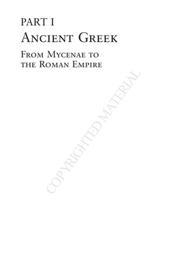 Ancient Greek from Mycenae to the Roman Empire