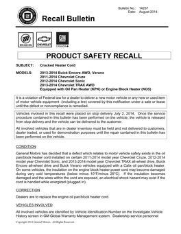 Recall Bulletin