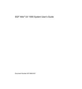 SGI® Altix® UV 1000 System User's Guide