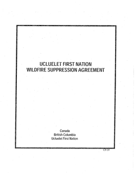 Ucluelet First Nation Wildfire Suppression Agreement