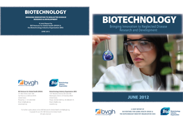 A Joint Report by Bio Ventures for Global Health Bvgh & the Biotechnology