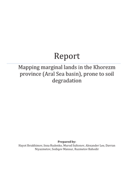 Mapping Marginal Lands in the Khorezm Province (Aral Sea Basin), Prone to Soil Degradation