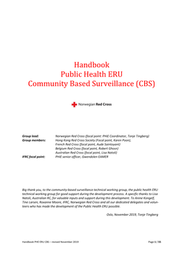 Handbook Public Health ERU Community Based Surveillance (CBS)