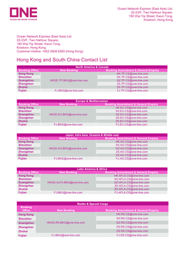 Hong Kong and South China Contact List