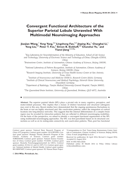 Convergent Functional Architecture of the Superior Parietal Lobule Unraveled with Multimodal Neuroimaging Approaches