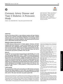 Coronary Artery Disease and Type 2 Diabetes: a Proteomic Study