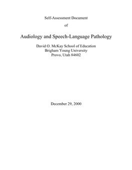 Audiology and Speech-Language Pathology