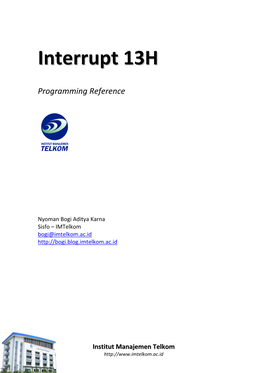 Institut Manajemen Telkom Interrupt 13H @ Institut Manajemen Telkom (