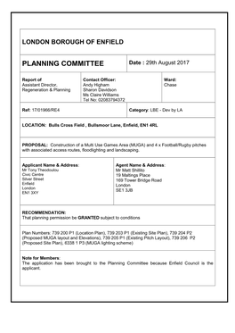 PLANNING COMMITTEE Date : 29Th August 2017