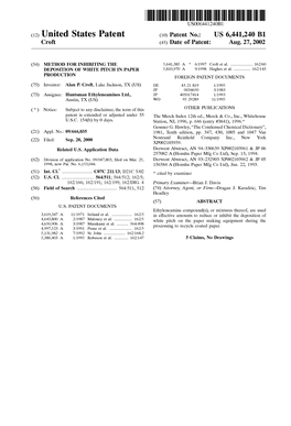 (12) United States Patent (10) Patent No.: US 6,441,240 B1 Croft (45) Date of Patent: Aug