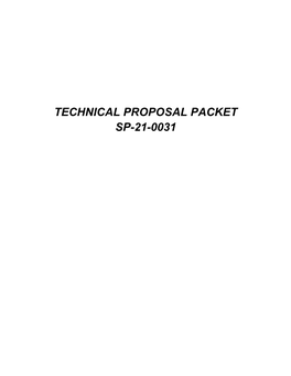 Technical Proposal Packet Sp-21-0031