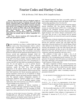 Fourier and Hartley Codes