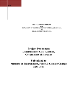 Project Proponent Submitted To