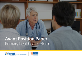 Avant Position Paper Primary Healthcare Reform 2