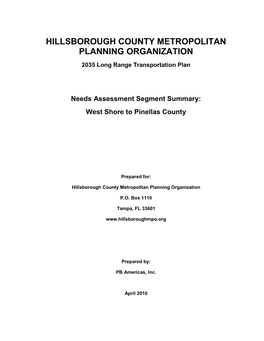 HILLSBOROUGH COUNTY METROPOLITAN PLANNING ORGANIZATION 2035 Long Range Transportation Plan