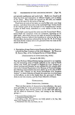 4. Description of Some CRETACEOUS Fossils from SOUTH AFRICA ; Collected by Capt