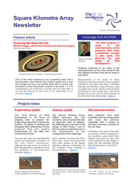 Square Kilometre Array Newsletter Volume 19 October 2010