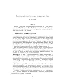 Incompressible Surfaces and Spunnormal Form