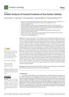 Global Analysis of Coastal Gradients of Sea Surface Salinity