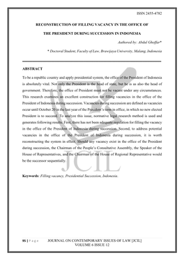 Volume 6 Issue 12 Reconstruction of Filling