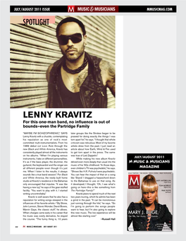 Lenny Kravitz for This One-Man Band, No Inﬂuence Is out of Bounds—Even the Partridge Family