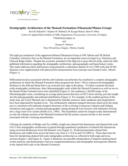 Stratigraphic Architecture of the Monach Formation (Nikanassin/Minnes Group) Ross B