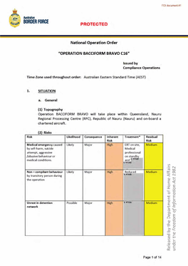 Operational Plans and Minutes About Operation Bacciform Authored Since