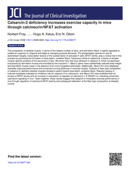 Calsarcin-2 Deficiency Increases Exercise Capacity in Mice Through Calcineurin/NFAT Activation