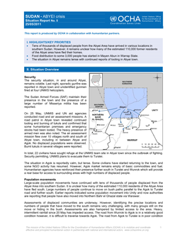 SUDAN • ABYEI Crisis Situation Report No