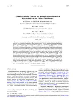 GEFS Precipitation Forecasts and the Implications of Statistical Downscaling Over the Western United States