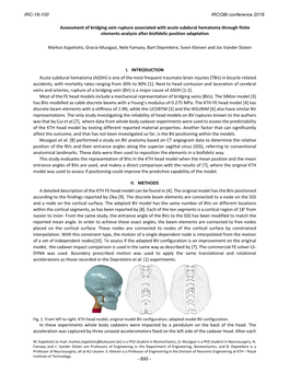 Assessment of Bridging Vein Rupture Associated with Acute Subdural Hematoma Through Finite Elements Analysis After Biofidelic Position Adaptation