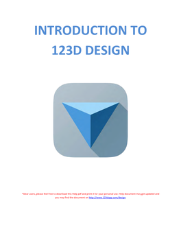 Introduction to 123D Design