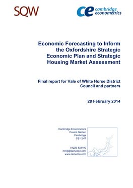 Oxfordshire Economic Forecasting