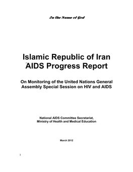 Islamic Republic of Iran َAIDS Progress Report