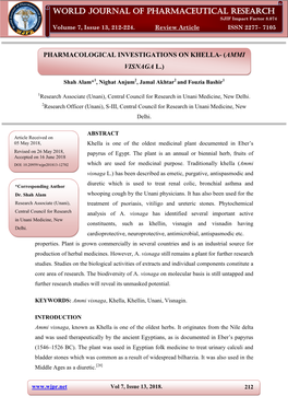 World Journal of Pharmaceutical Research Shah Et Al