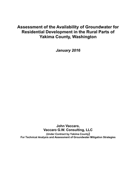 Ground Water Availability Assessment