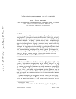 Arxiv:2103.07380V1 [Math.NA] 12 Mar 2021 Positive and Negative Derivatives of This Oscillatory Function Largely Cancel Each Other Out