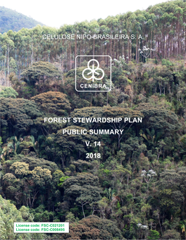 Forest Stewardship Plan Public Summary V. 14 2018
