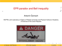 EPR Paradox and Bell Inequality
