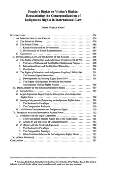 Reexamining the Conceptualization of Indigenous Rights in International Law