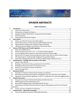 Speaker Abstracts