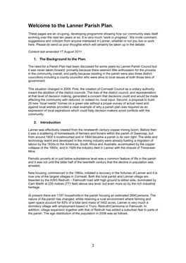 The Lanner Parish Plan 2