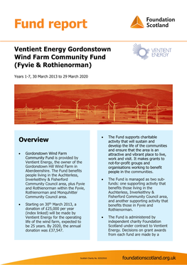 Ventient Energy Gordonstown Wind Farm Community Fund (Fyvie & Rothienorman)