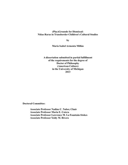 (Play)Grounds for Dismissal: Niñas Raras in Transborder Children's Cultural Studies