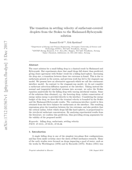 The Transition in Settling Velocity of Surfactant-Covered Droplets from the Stokes to the Hadamard-Rybczynski Solution