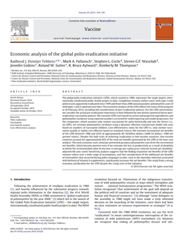 Economic Analysis of the Global Polio Eradication Initiative