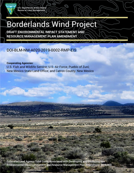 Borderlands Wind Project DRAFT ENVIRONMENTAL IMPACT STATEMENT and RESOURCE MANAGEMENT PLAN AMENDMENT