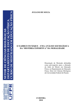 O Xadrez Em Xeque – Uma Análise Sociológica Da “História Esportiva” Da Modalidade