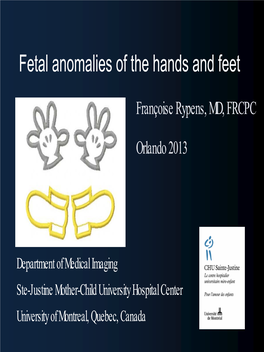 Fetal Anomalies of the Hands and Feet